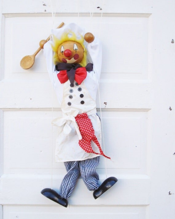 Vintage Wooden Puppet by AlegriaCollection