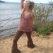 Dustry Rose with Sage accents Ready to ship Organic Hemp and Cotton Yoga tank top