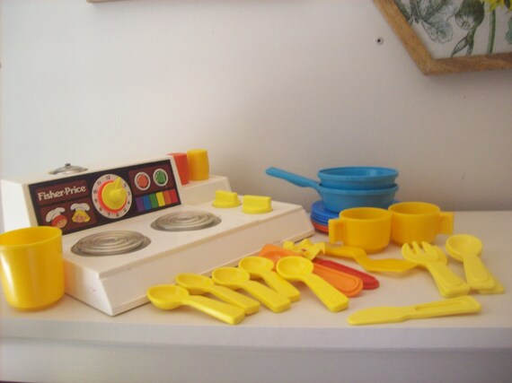 Vintage Fisher Price Stove and accessories by BoomCatVintage