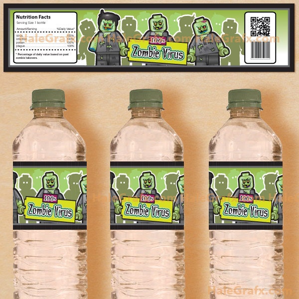 Kid Zombie Party Water Bottle Labels for Parties, Birthdays and Halloween Il_570xn