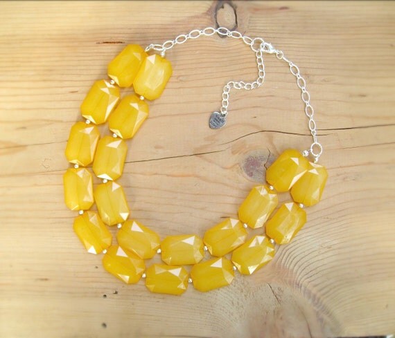 Mustard Yellow Statement necklace Mustard by ThatsmineBoutique