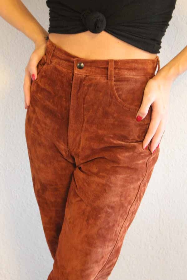 chocolate brown leather pants