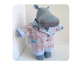 Unique plushie hippo - Handmade stuffed doll - Girl toys - Soft toy - Toy for girl - Blue stuffed animal hippo - Kids toy - Madoc the Mippo - Mippoos