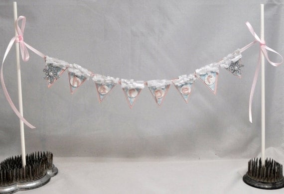 Snowflake Cake Bunting Name Banner- Winter Onederland Il_570xn