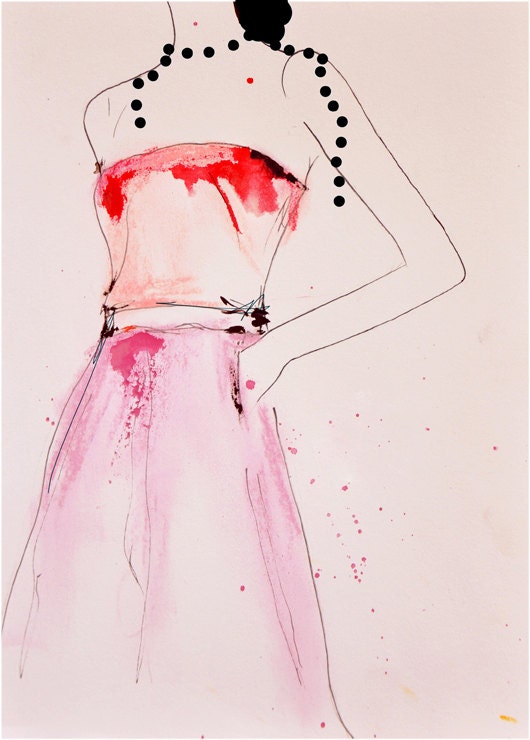 About A Pearl - Fashion Illustration Art Print