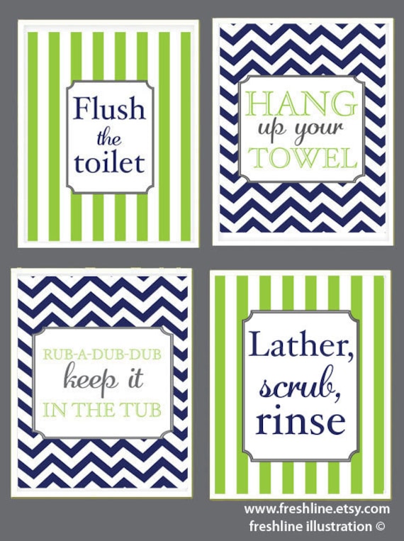 Items similar to Kids Bathroom, Cute Sayings, Flush the 