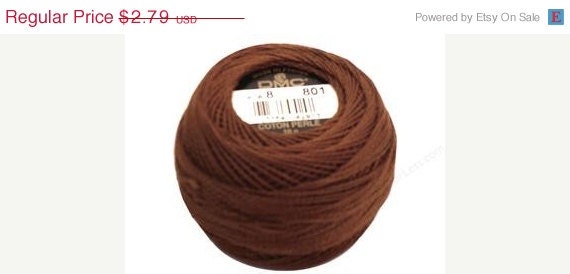 DMC Perle Cotton Thread Size 8 Dark Coffee Chocolate Brown 801