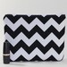 Divided Cosmetics Bag - 2 Compartments - Chevron Stripes in Black
