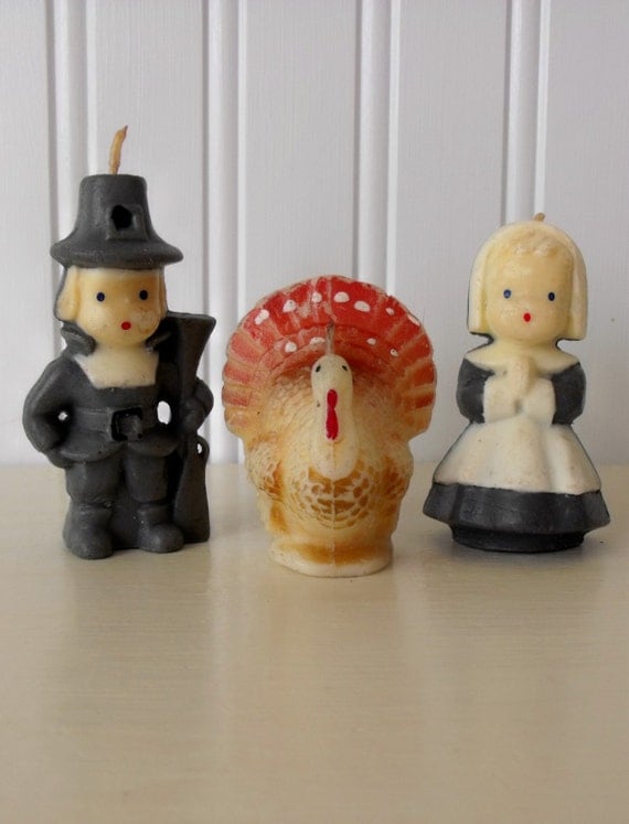 A trio of vintage Gurley candles for Thanksgiving a pair by oodles