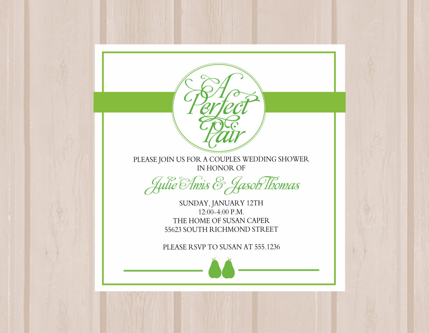 Printable Perfect Pair Couple Wedding Shower Invitation Il_570xn