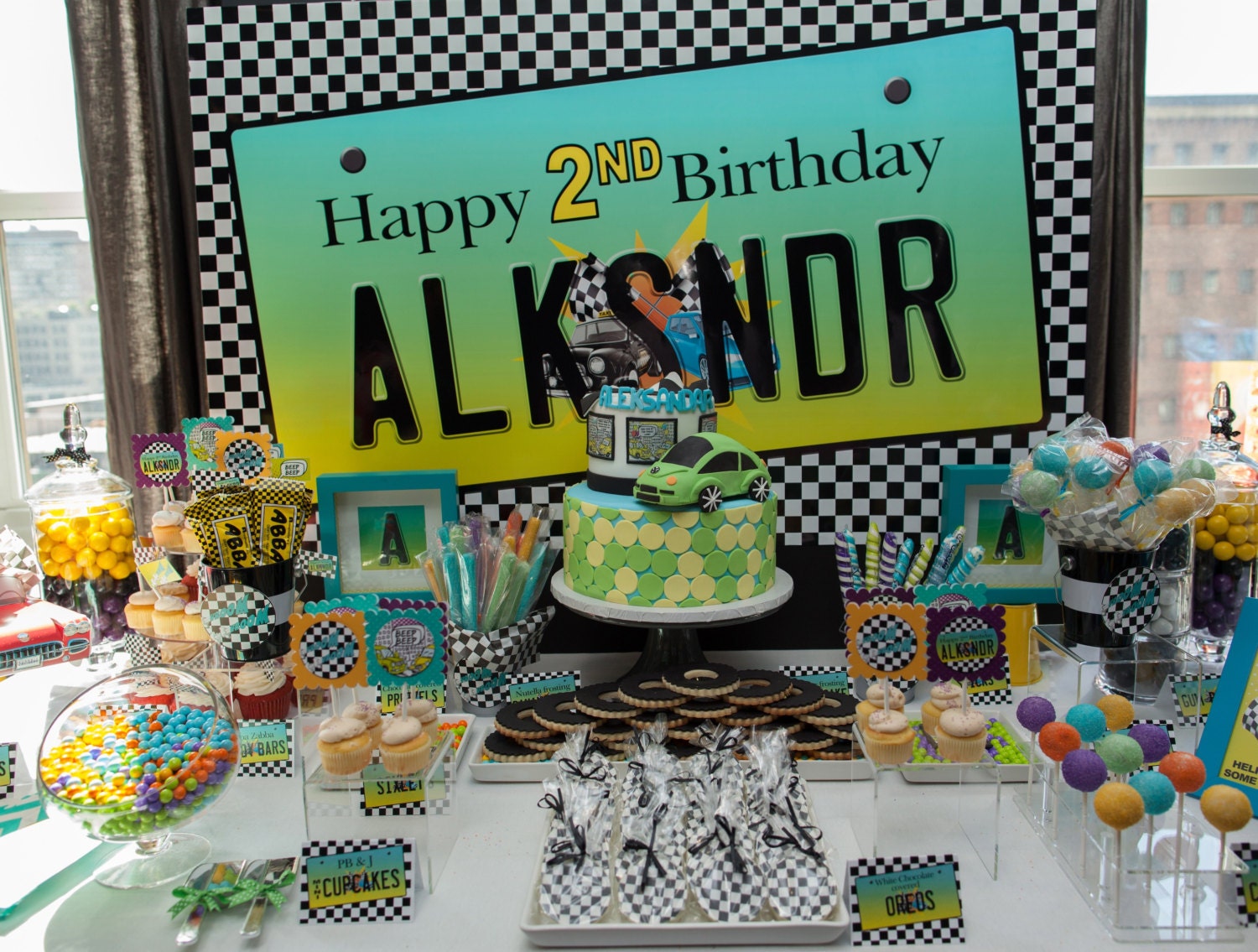 CAR LICENSE Plate Printable Party 30 x 48 Backdrop - you print Il_570xn