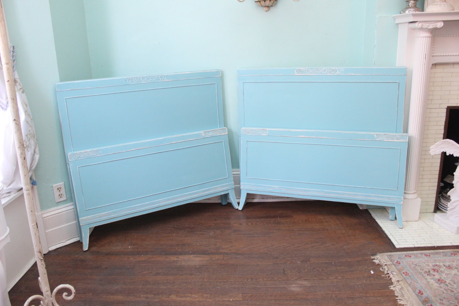 vintage antique twin bed frame shabby chic by VintageChicFurniture