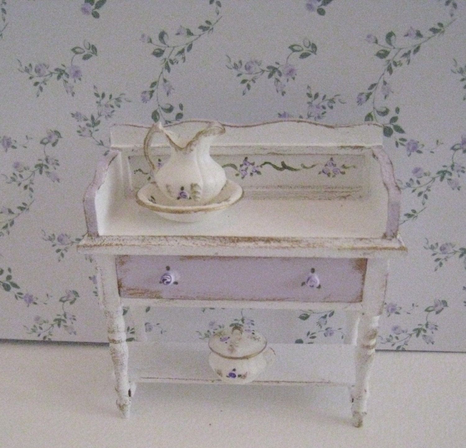 lavender shabby chic washstand by insomesmallwayminis on etsy lavender shabby chic washstand by insomesmallwayminis on etsy