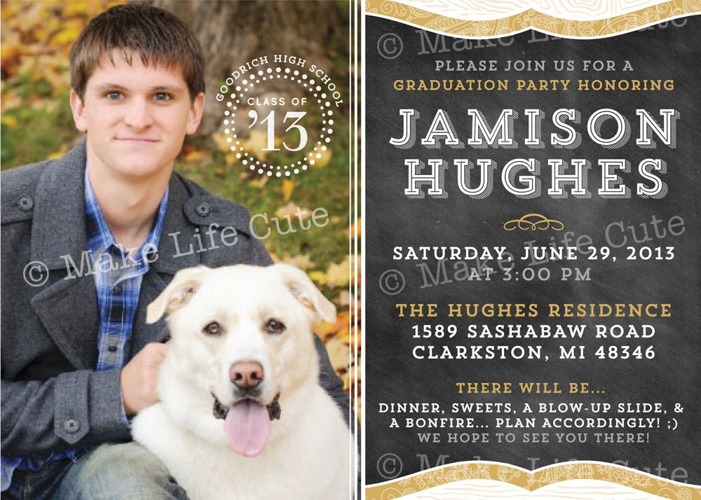 GRAD INVITATION - Printable 5"x7" Photo Graduation Invitation - Class of 2012 - DIY Western Graduation Collection - by Make Life Cute Il_570xn