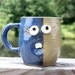 Coffee Mugs for Her, Coffee Cups, Blue and Tan