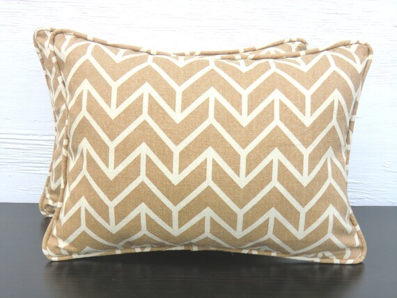 Beige lumbar pillow cover small chair pillow 16x12 by anitascasa