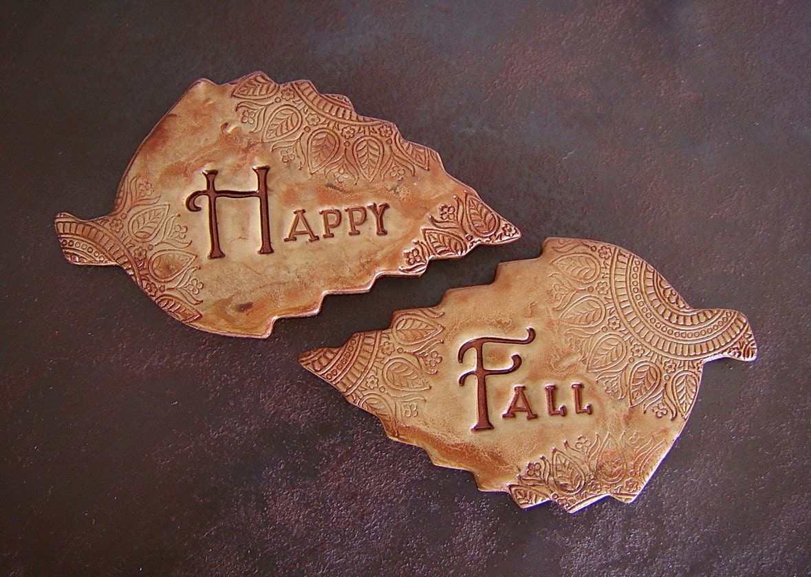 Happy Fall Magnet Set, Rustic Polymer Clay Leaves, Autumn Home Decor, Fall Housewarming Gift Set, Great Fall Gift For Host or Hostess - ABurgessshoppe62407