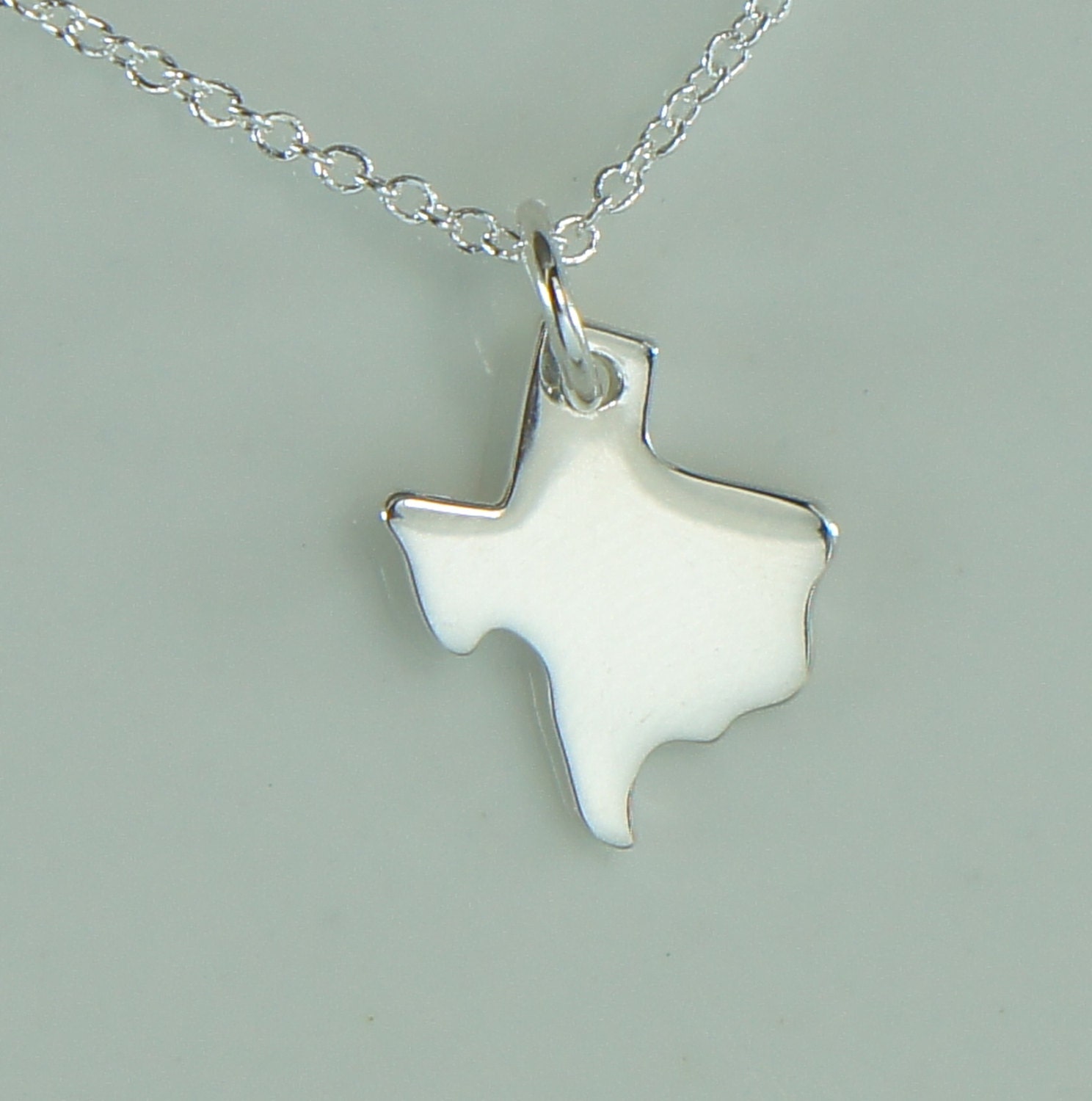 Texas Sterling Silver State Charm Necklace by PeaceandCharmJewelry