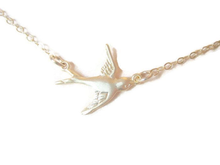Gold Sparrow Necklace 16 inch Gold Filled Chain
