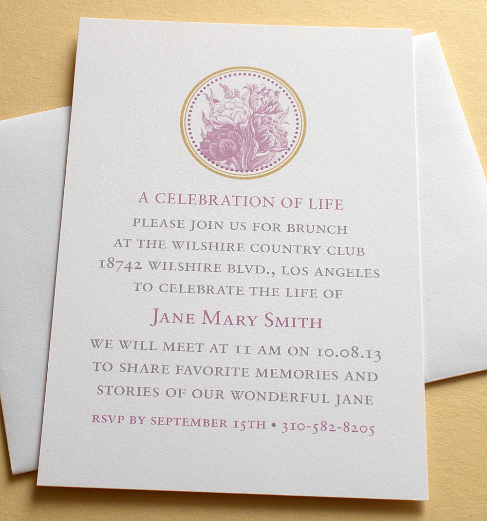 Celebration of Life Invitation with a Circle of by zdesigns0107