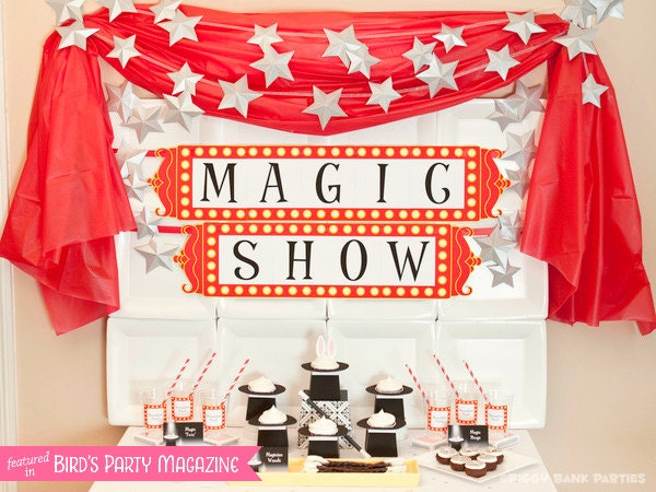 MAGIC TRICK Collection - DIY Printable Magician Birthday Party Decoration // Rabbit // Magician's Hat // Magic Show // Birthday Decor Il_570xn