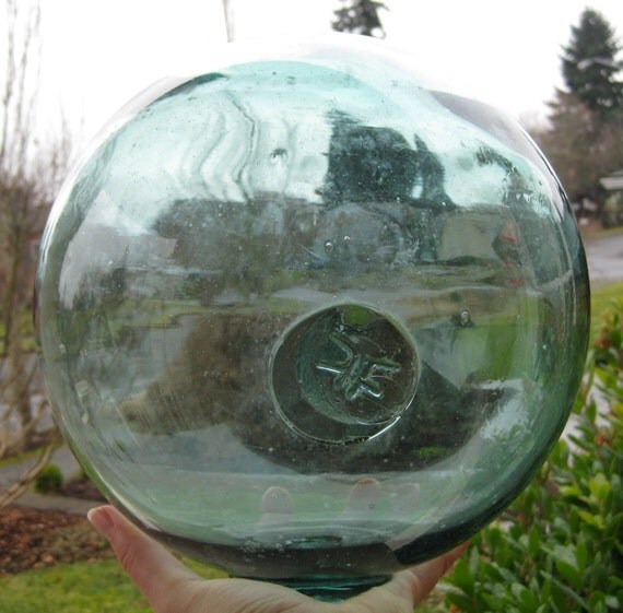 Japanese Glass Fishing Float 9.5 diameter by GlassFloatJunkie