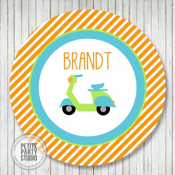 Personalized Plate - Scooter - Petite Party Studio Il_570xn