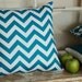 Outdoor Caribbean Blue Chevron Zig Zag Pillow Cover