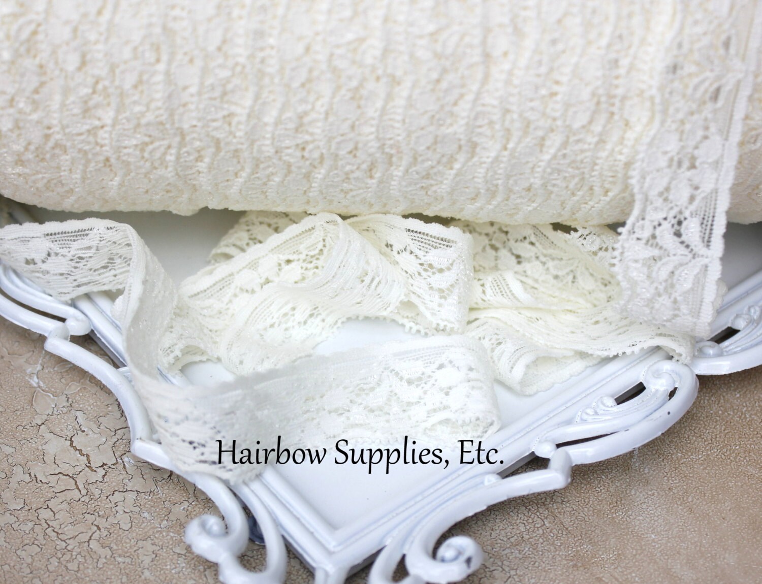 681 New baby headbands diy supplies 651 Ivory Lace Elastic 5 yd 1 inch for Baby Headbands â Hairbow Supplies    681 New baby headbands diy supplies 651 Ivory Lace Elastic 5 yd 1 inch for Baby Headbands â Hairbow Supplies