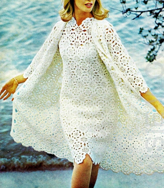 Elegant Crocheted Dress W/Coat & Jacket - MADE TO ORDER