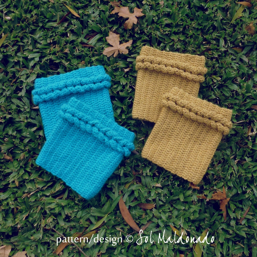 Boot cuff Crochet Pattern PDF Braided Leg socks boot by bySol