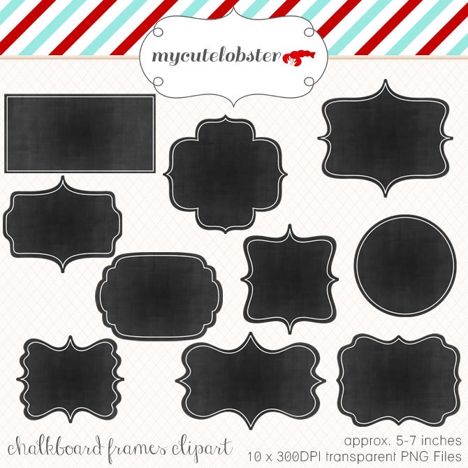 Chalkboard Frames Clipart Set Clip Art By Mycutelobsterdesigns