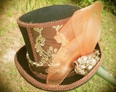 Equestrian Styled Australian Wool TopHat in Brown and Gold - TheScarlettRose