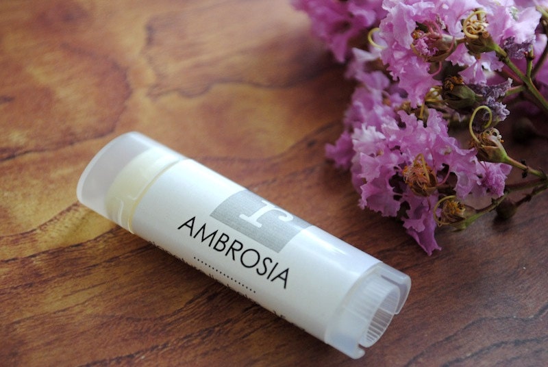 Ambrosia Lip Balm - Jojoba Oil, Coconut Oil, Beeswax, Signature Fruity Lip Balm