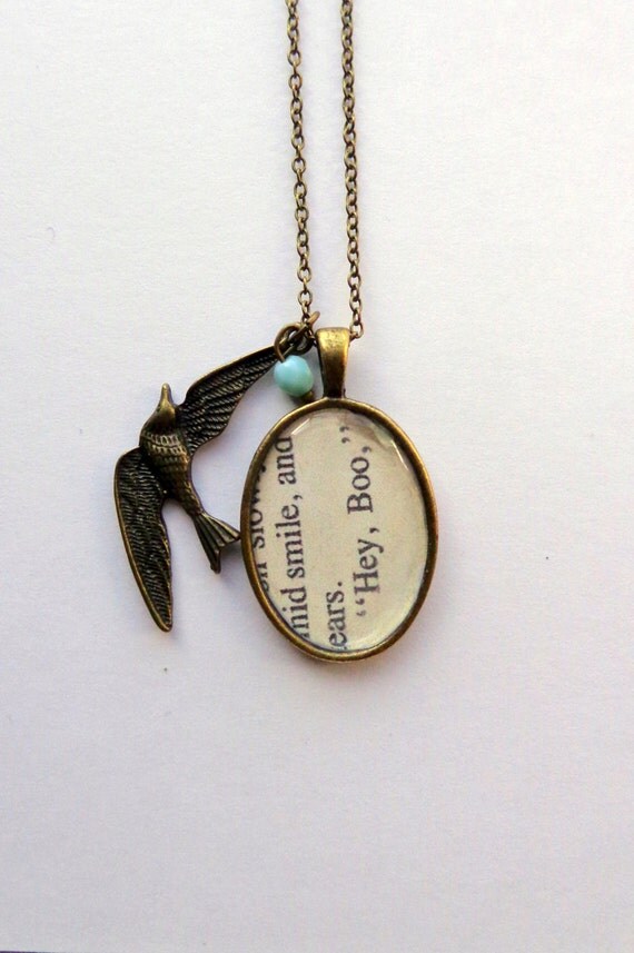 Hey Boo. To Kill a Mockingbird Necklace. Vintage by hendersweet