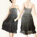 Clearance Sale, Strapless Ruffle Cotton Tie-Dyed Dress in Black - Gray