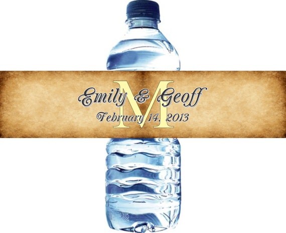 100 Rustic Parchment Water Bottle Labels - Printed labels - Any colors available Il_570xn
