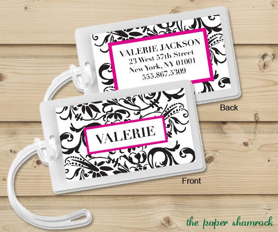 Damask Custom Bag Tag or Luggage Tag Il_570xn