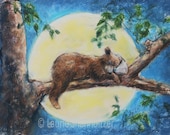 Bear art original pastel painting "Sleep Tight Baby Bear" by Laurie Shanholtzer - LaurieShanholtzer