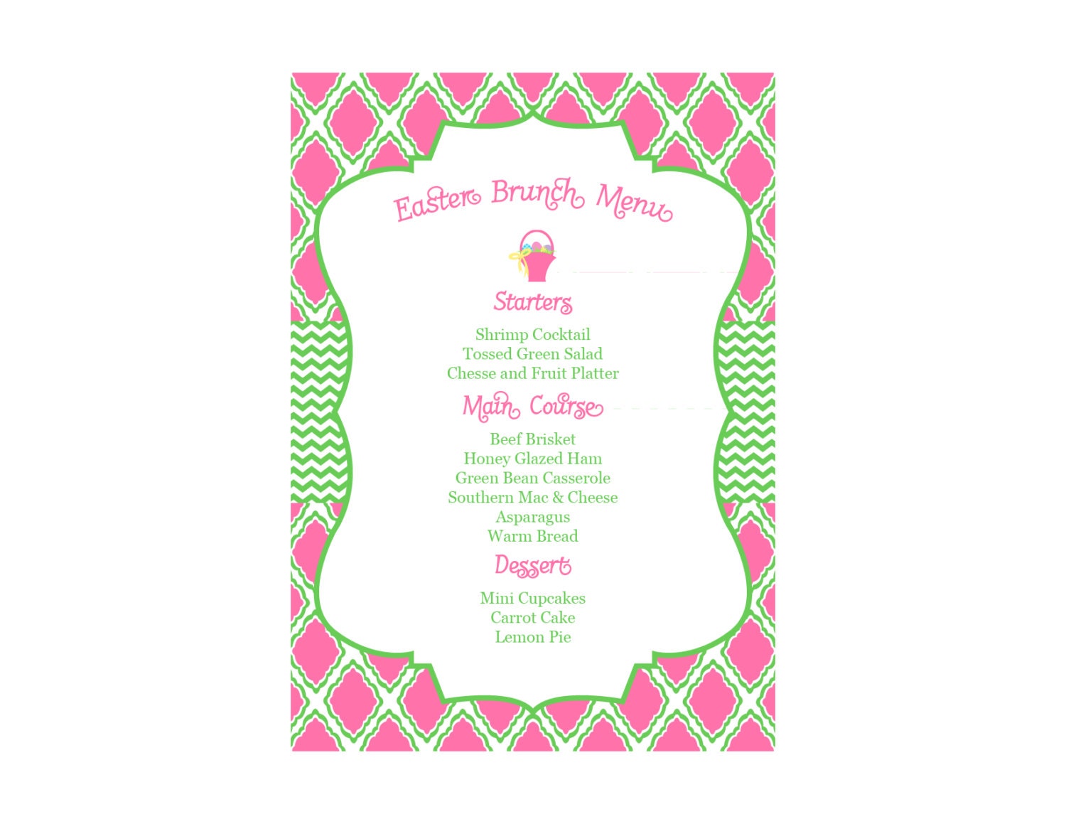 Printable 5X7 Easter Menu Card...by Party Like Paula Il_570xn