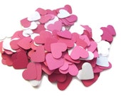 SALE Set of 600 Heart Confetti in Pinks and Cream - Princess Parties, Weddings, Wedding Confetti, Pink Hearts - MoosesCreations
