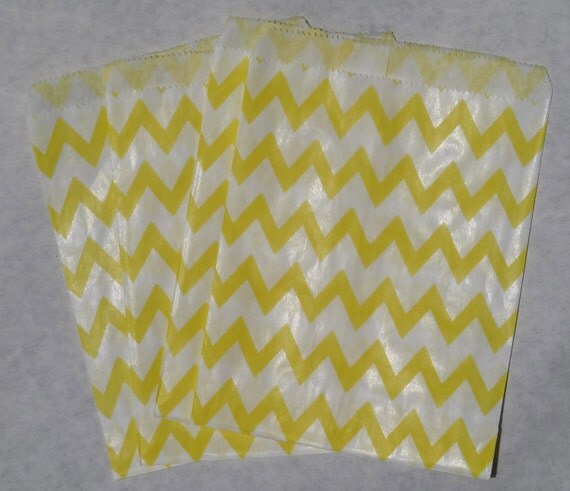 Yellow Chevron Middy Favor Bags, 24 Pack Il_570xn