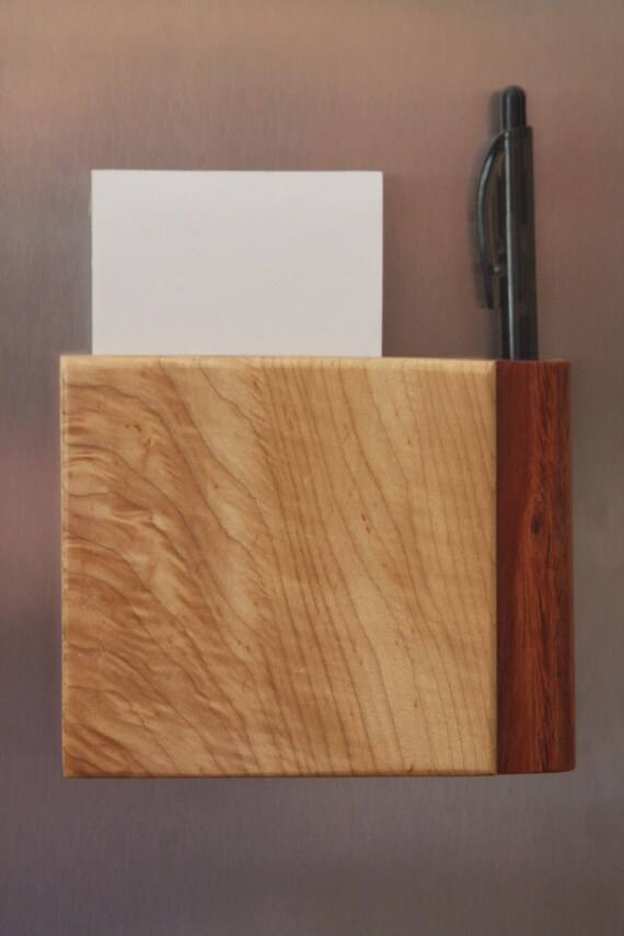 Hand Made Wooden Grocery List Holder out of by nancyklemm