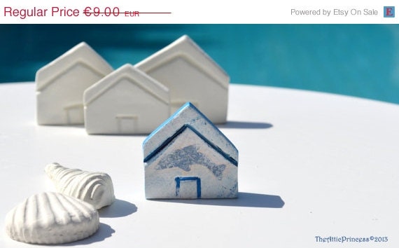 CIJ Sale Miniature nautical clay house with dolphin, summer home decoration - TheAtticPrincess