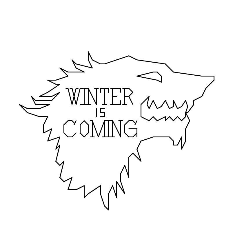 Cross Stitch PATTERN -- Winter is Coming wolf, stark reminder of winter