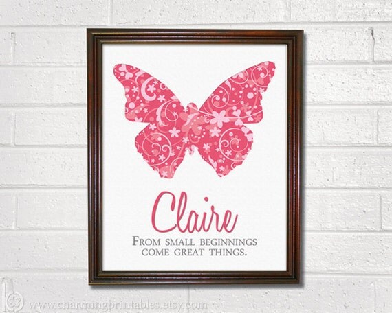 Butterfly Nursery Print - Choose Your Color - DIY PRINTABLE Art - Butterfly Girl Nursery Art - Nursery Shape Collection Il_570xn