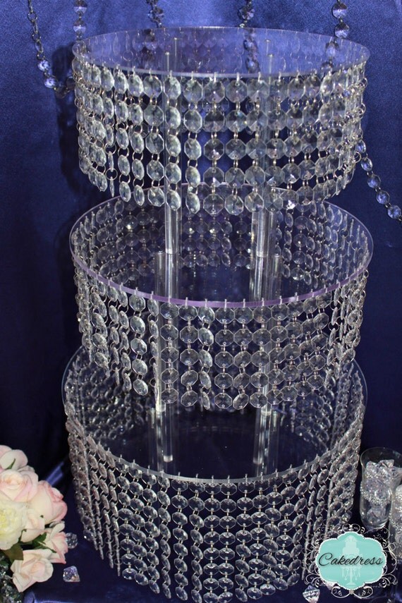 Crystal Wedding Cupcake Stand 3 Tier by CakeDress on Etsy