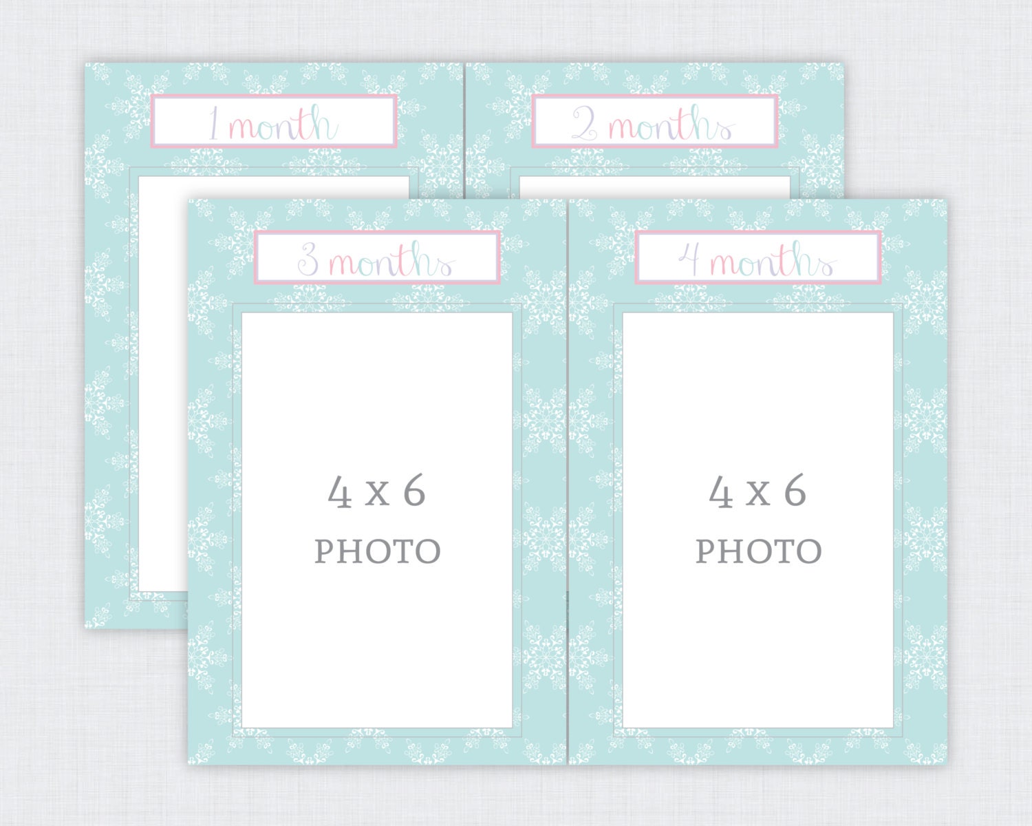 INSTANT DOWNLOAD Winter Wonderland Collection: Printable 12 Month Photo Banner Il_570xn