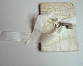 handwritten letter 1827 with its little old key - frenchmanufacture