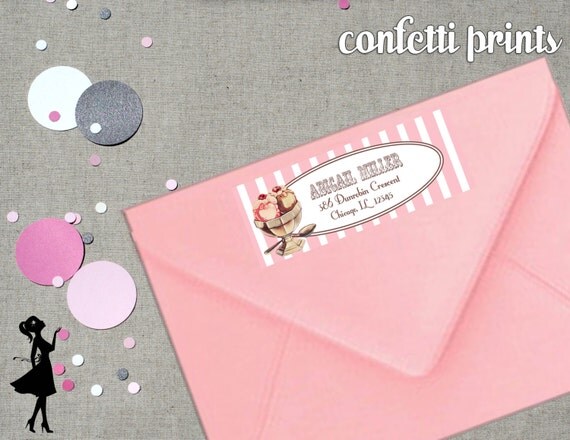 Personalized Printable Address Label - ICE CREAM SOCIAL Il_570xn